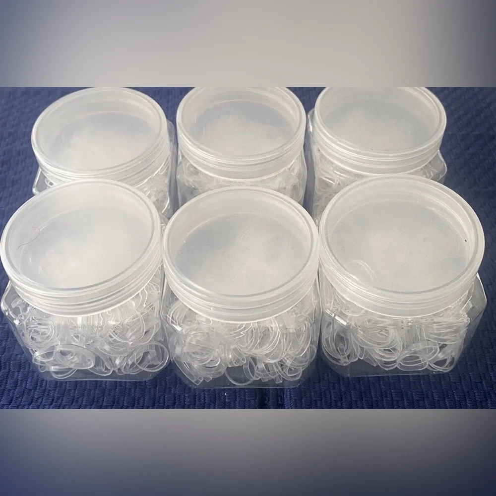 Clear Elastic Hair Bands 2,000 PCS With 6 Storage Containers For All Hair Unisex